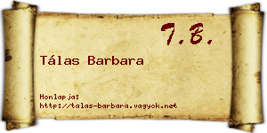 Tálas Barbara névjegykártya