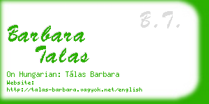 barbara talas business card