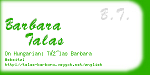 barbara talas business card